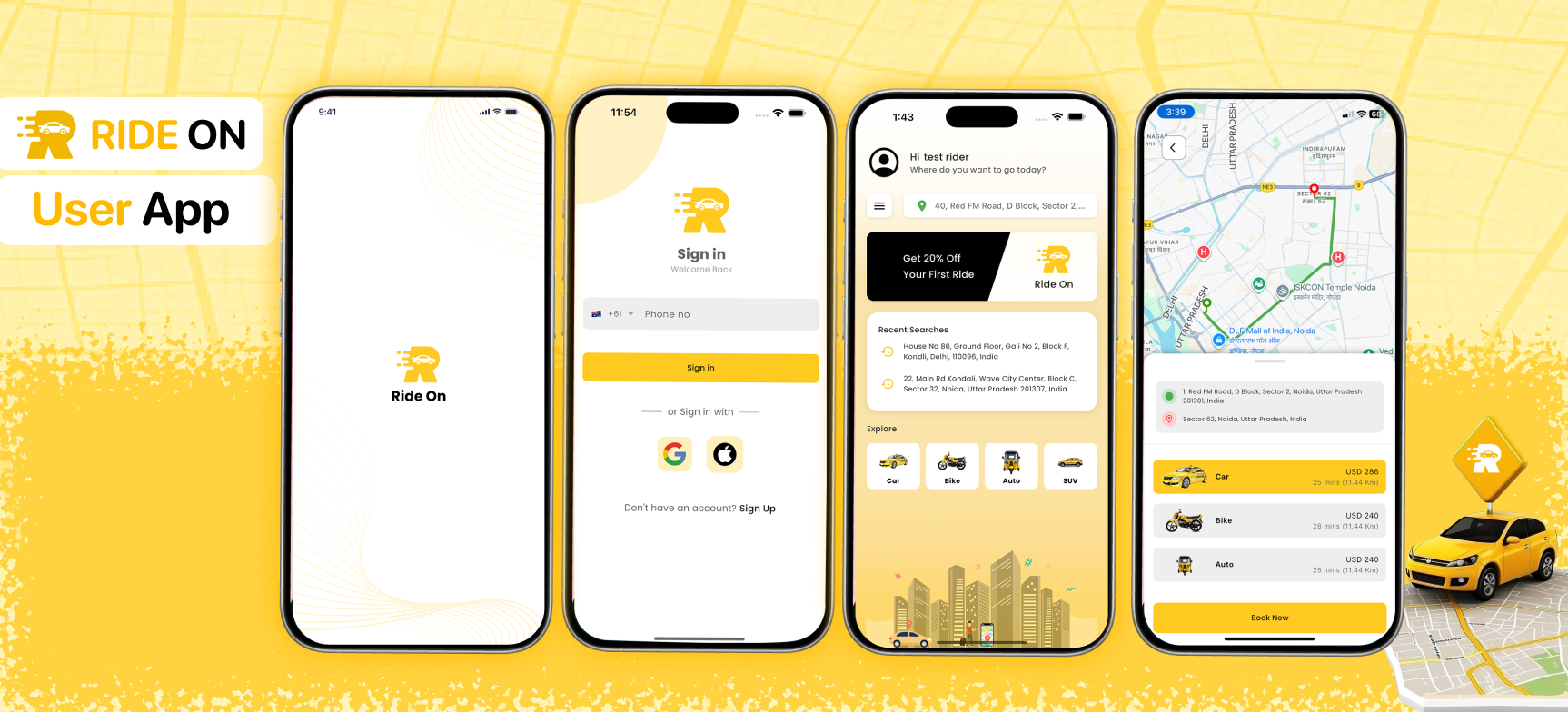 RideOn Taxi v1.3 破解版 – 完整出租车预订解决方案源码
