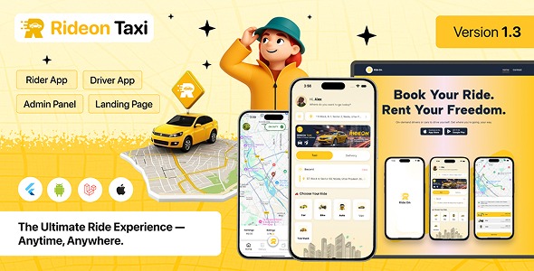 RideOn Taxi v1.3 破解版 – 完整出租车预订解决方案源码