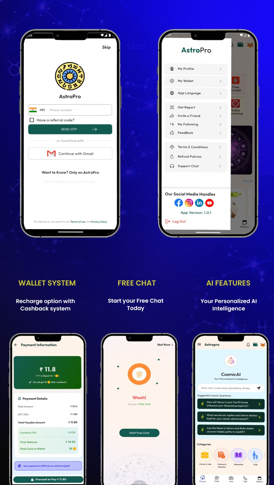 Astroway v4.0 – 包含聊天、通话、电子祈祷、商店及人工智能聊天应用源码的完整占星咨询应用